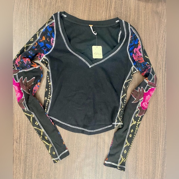 EUC Free People Amara Top Black Small - Picture 4 of 6